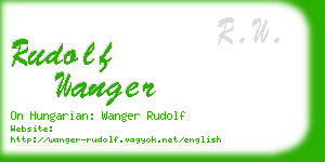 rudolf wanger business card